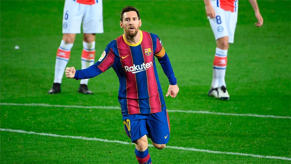 Leo Messi, celebrando un gol contra el Alavés | EFE