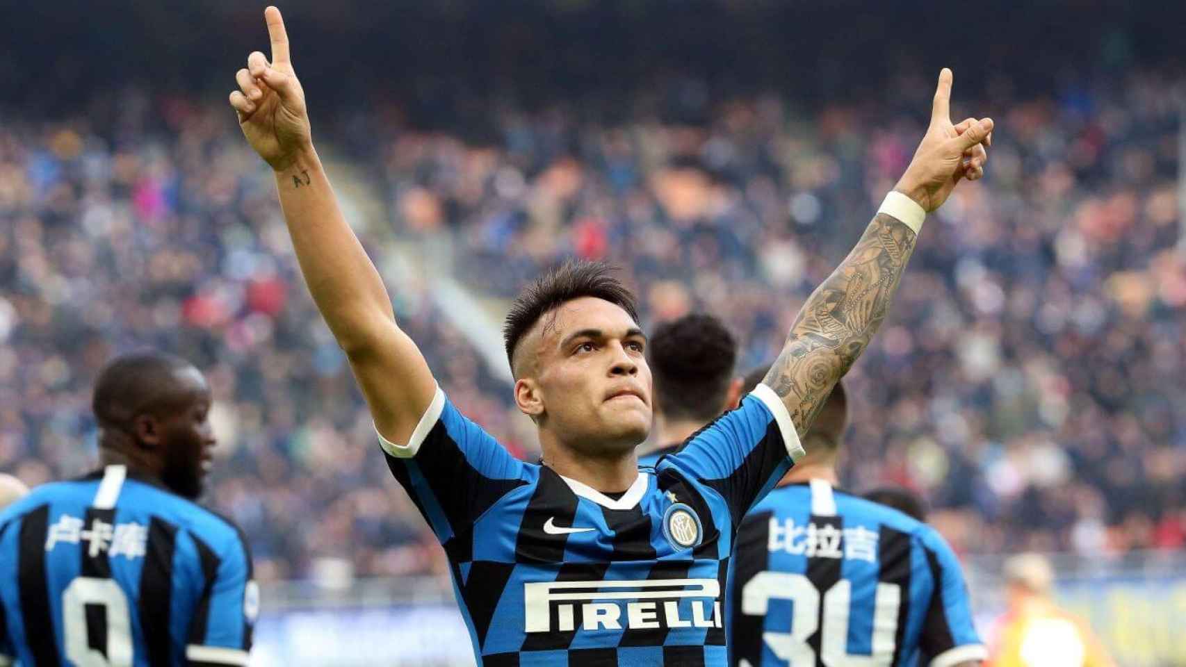Lautaro celebra un gol del Inter de Milán / EFE