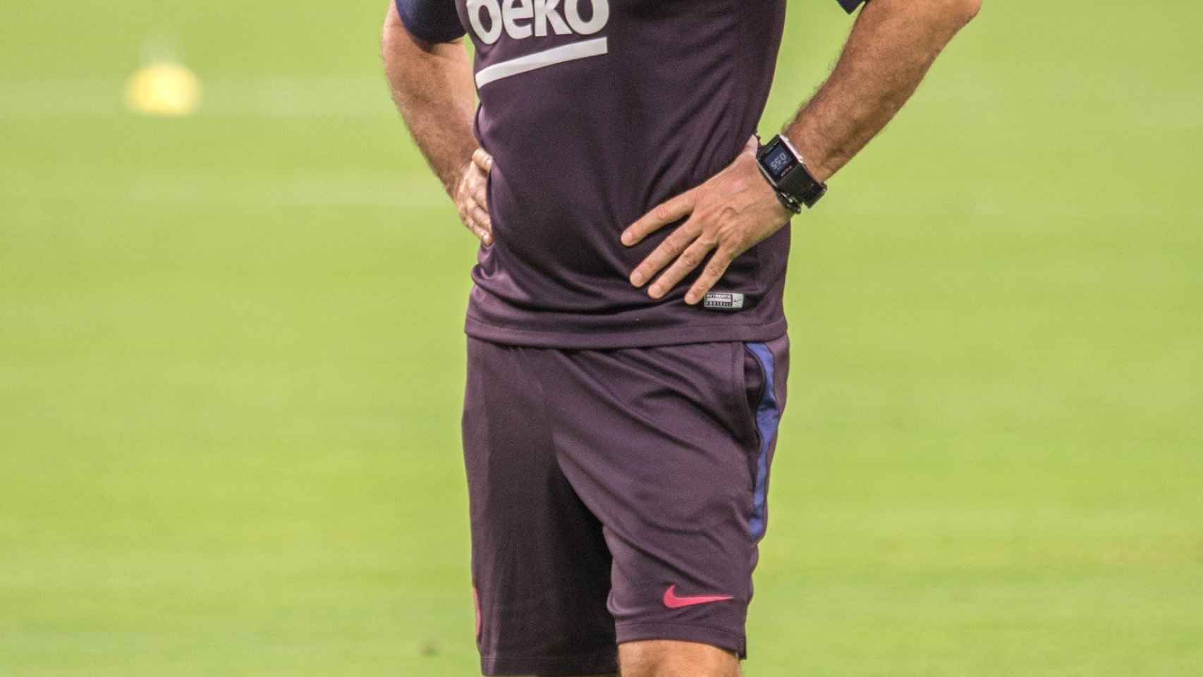 Ernesto Valverde en un entrenamiento del FC Barcelona / EFE