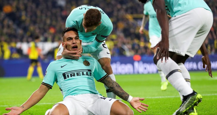 Lautaro celebrando su gol contra el Borussia Dortmund / EFE