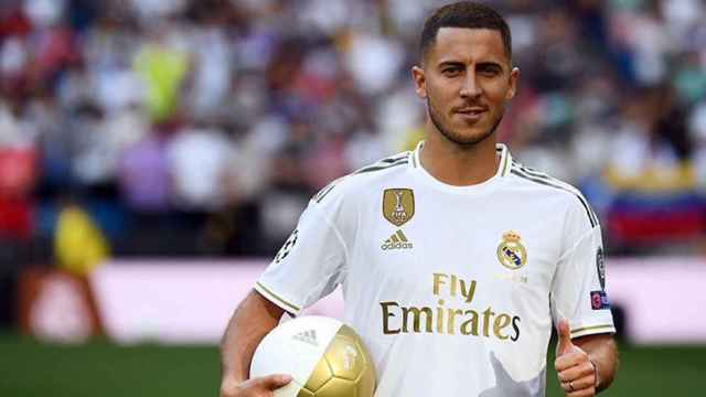 Una foto de Eden Hazard durante su presentación como jugador del Real Madrid / EFE