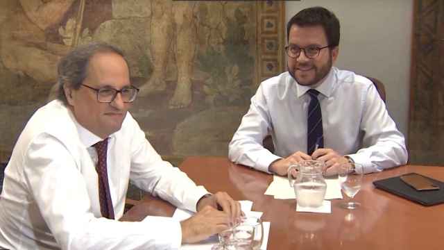 El presidente de la Generalitat, Quim Torra (i), junto al número dos del Ejecutivo autonómico, Pere Aragonès (d) / EUROPA PRESS