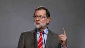 El jefe del Ejecutivo, Mariano Rajoy, durante una comparecencia  / EFE