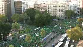 Aspecto de la Plaza de España de Palma de Mallorca, al inicio de la manifestación