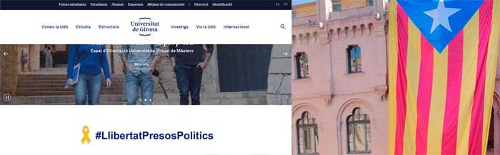 Página principal de la web de la Universidad de Girona y, al lado, imagen de archivo de la Universitat de Lleida