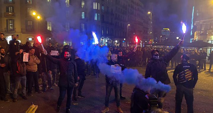 Protesta de Mossos d'Esquadra en el centro de Barcelona / SPC-MOSSOS