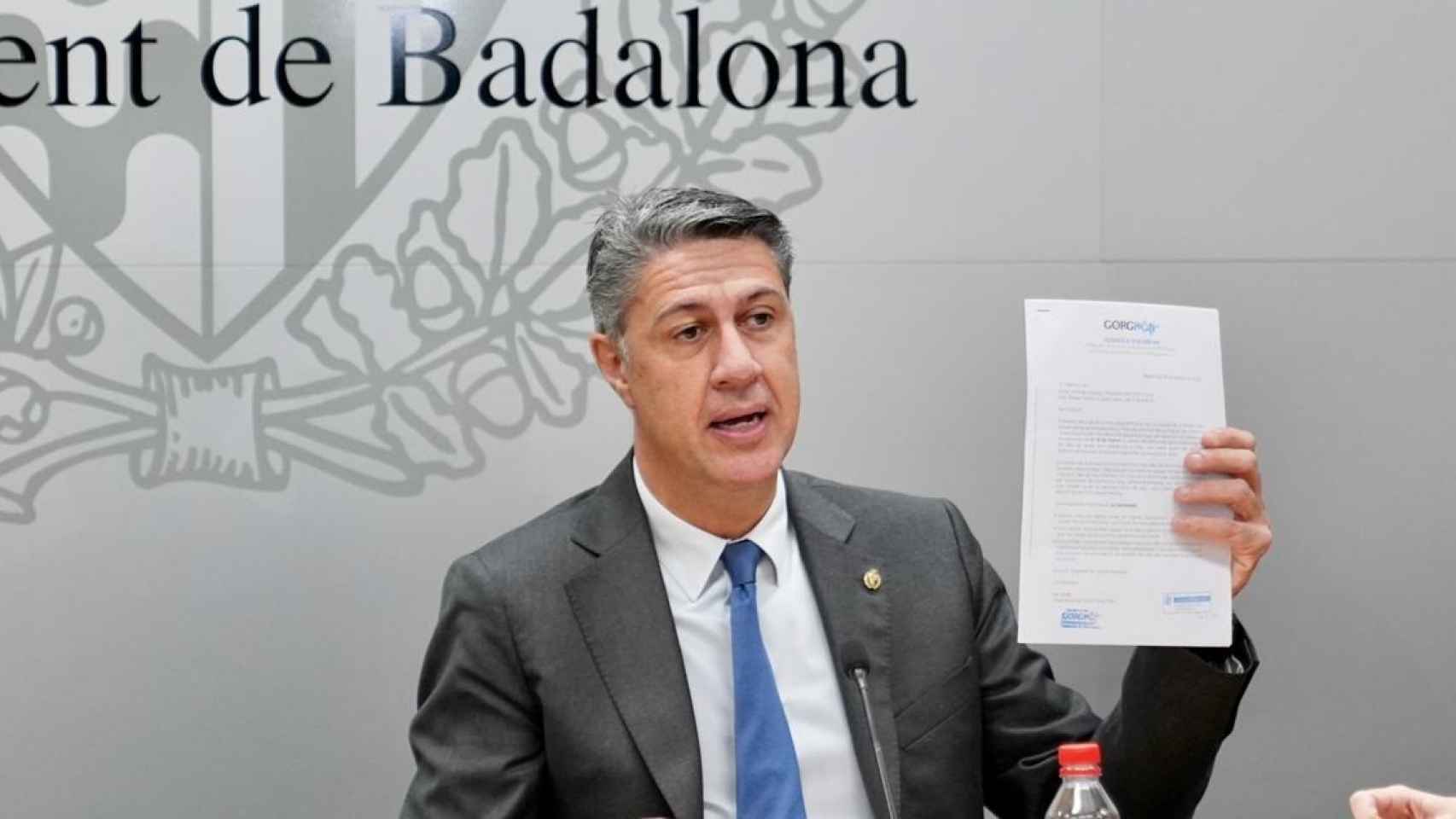 Xavier García Albiol, alcalde de Badalona, en una rueda de prensa sobre el incendio / EUROPA PRESS