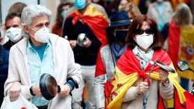 Una de las manifestaciones que se han convocado en Madrid durante el estado de alarma / EFE