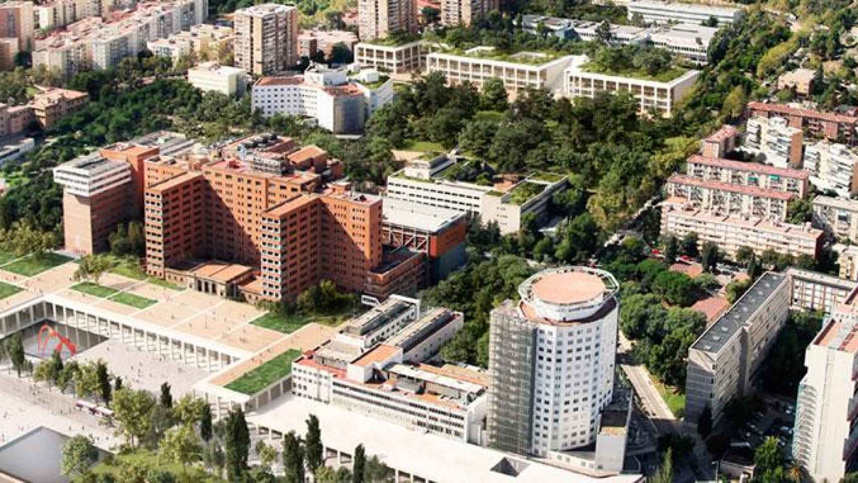 Imagen aérea del Vall d'Hebron Barcelona Hospital Campus, en la Ciudad Condal / CG