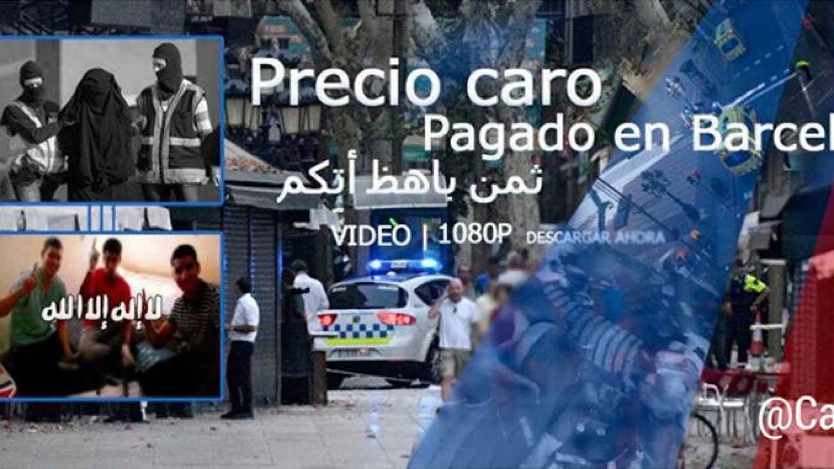 Extracto del vídeo de amenaza yihadista contra Barcelona / @CarloSeisdedos