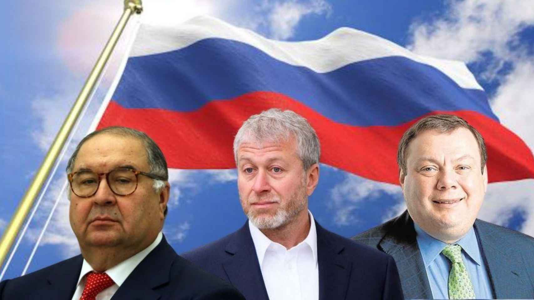 Alisher Usmánov, Roman Abramovich y Mikhail Fridman (de i. a d.)  en un fotomontaje / CG