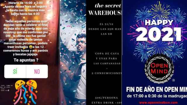 Tres imágenes de fiestas ilegales de cara al Fin de Año de 2020 en Cataluña / CG