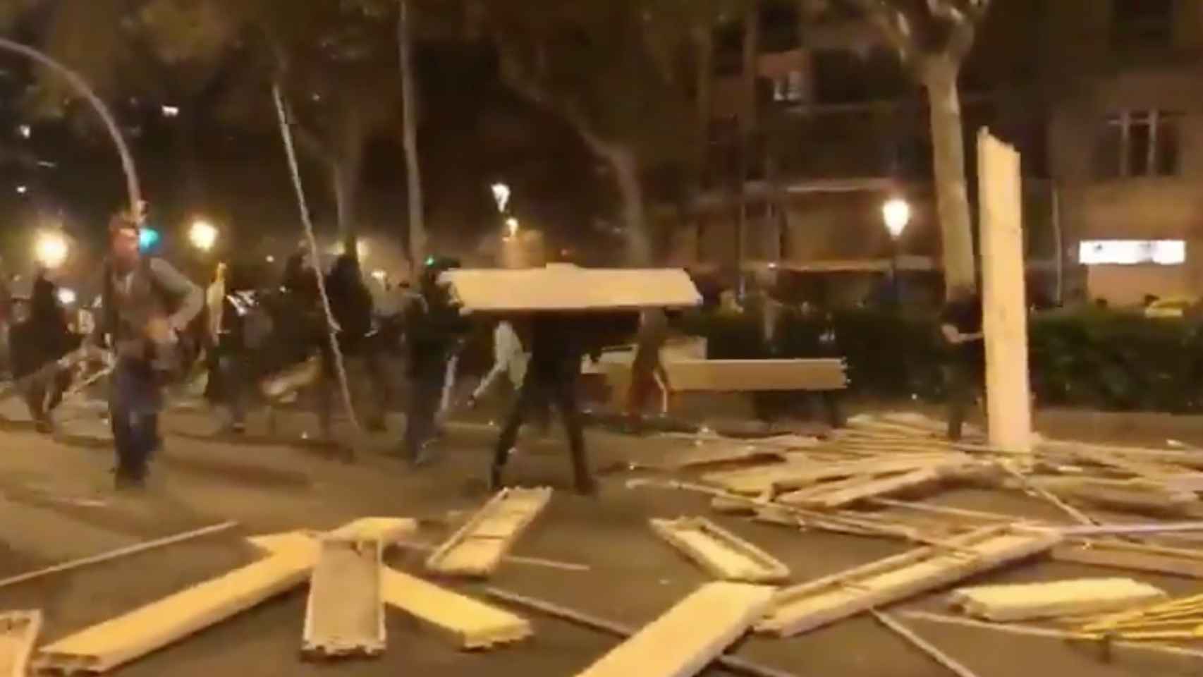 Parón de las obras en Barcelona por la huelga 'indepe'