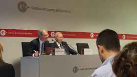 Joan Ramon Rovira (izquierda) y Miquel Valls (derecha) en la presentación del estudio de coyuntura de La Cambra.