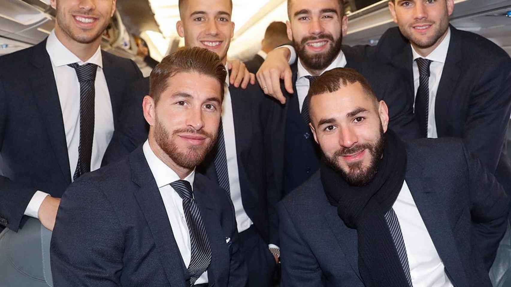 Los jugadores del Real Madrid en el avión / INSTAGRAM