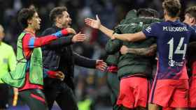 El Cholo celebra el triunfo del Atlético de Madrid. Luis Suárez / EFE