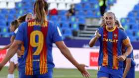 Alexia celebra el primer gol del Barça EFE