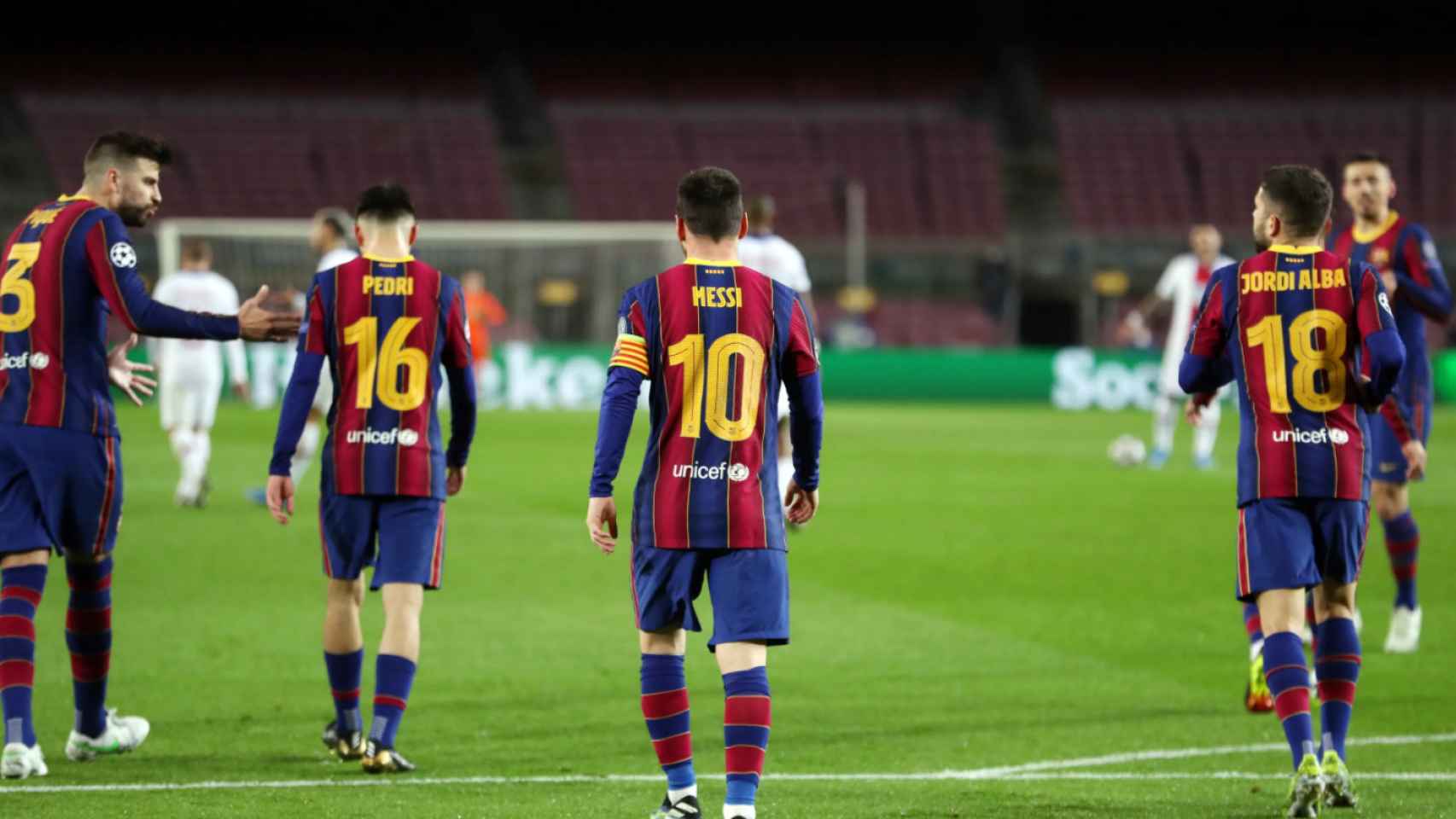 Leo Messi tras el gol del Barça contra el PSG / FC Barcelona