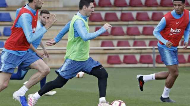 Una foto de Leo Messi durante un entrenamiento del Barça / FCB