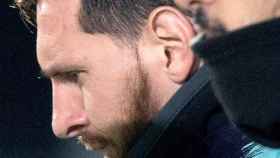 Leo Messi, cabizbajo durante un entrenamiento / EFE