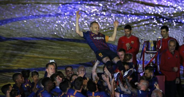 Iniesta, en su despedida del Barça | EFE