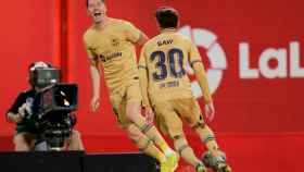 Lewandowski y Gavi, celebrando el gol contra el Mallorca / REDES