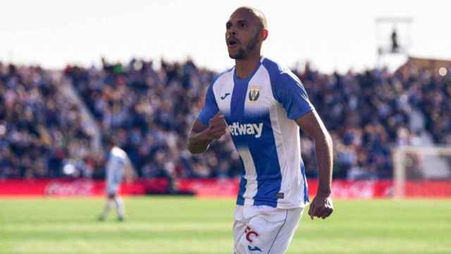 Martin Braithwaite celebra un gol del Leganés / EFE