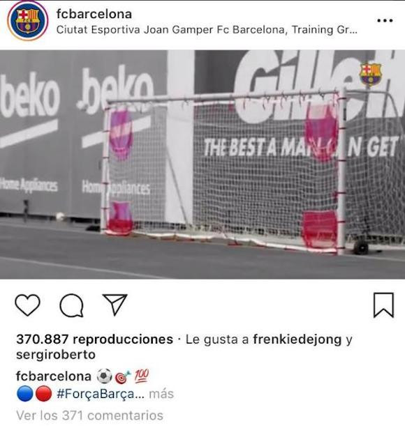 Una captura de pantalla del 'like' de De Jong al Barça / Instagram