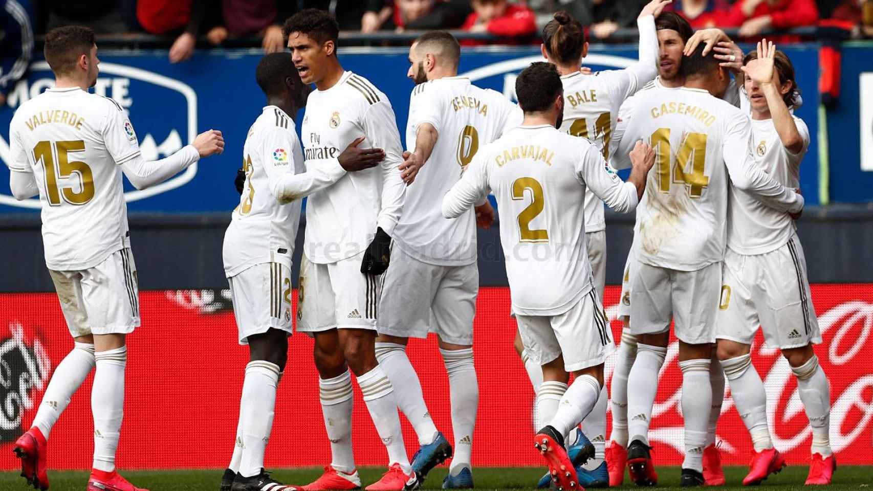 Algunos jugadores del Real Madrid celebrando un gol /REAL MADRID CF