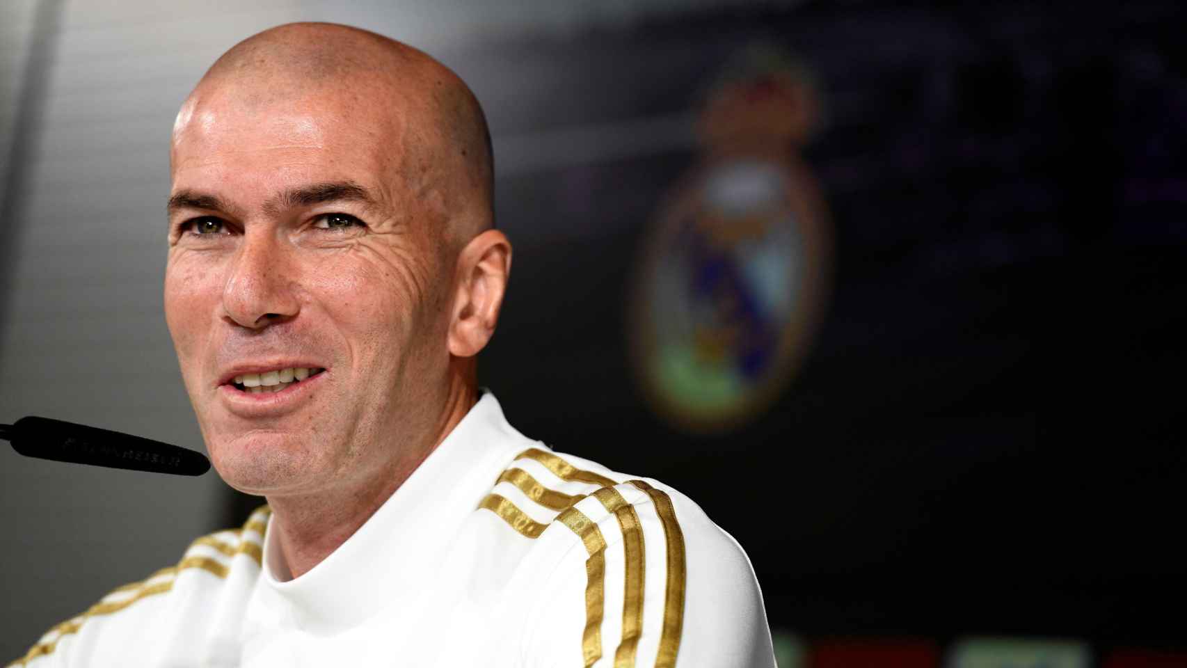 Zinedine Zidane en la rueda de prensa previa al partido de Mestalla / EFE