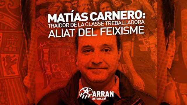 El presidente de UGT Cataluña, Matías Carnero, señalado por Arran