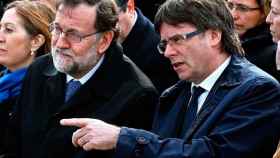 Rajoy y Puigdemont en el acto de las víctimas por el accidente de Germanwings / CG