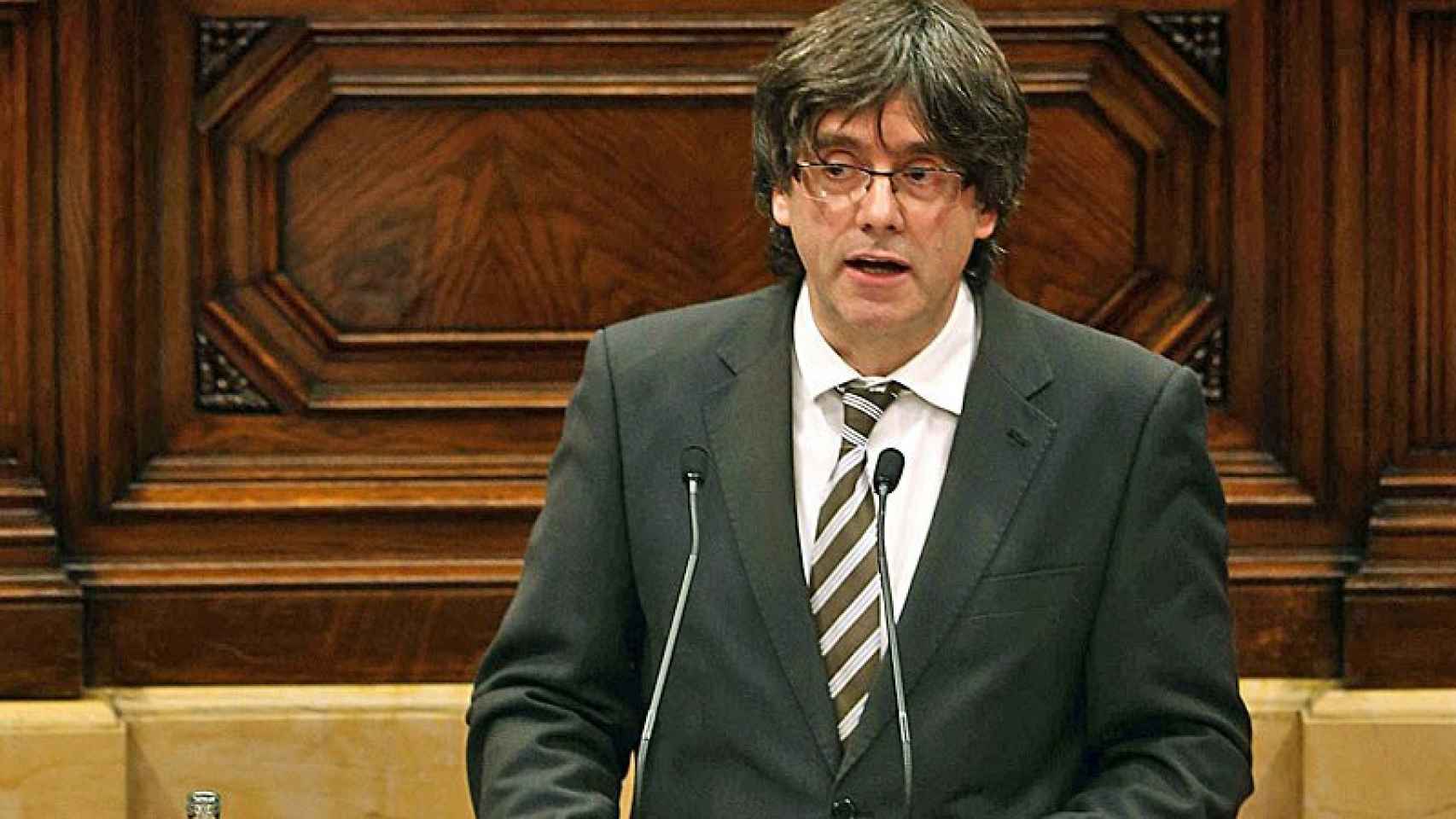 Carles Puigdemont, durante su discurso de investidura como presidente de la Generalitat