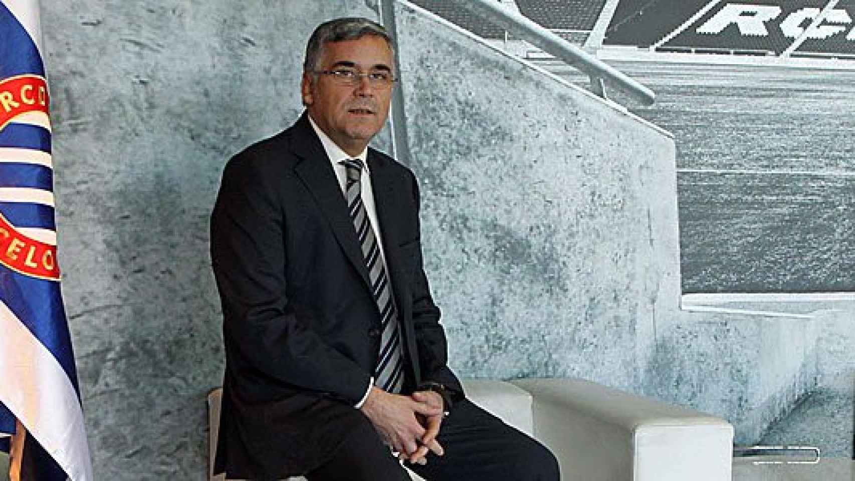 El presidente del R.C.D. Espanyol, Joan Collet