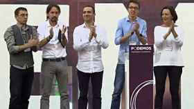 Los líderes de Podemos en un acto reciente del partido