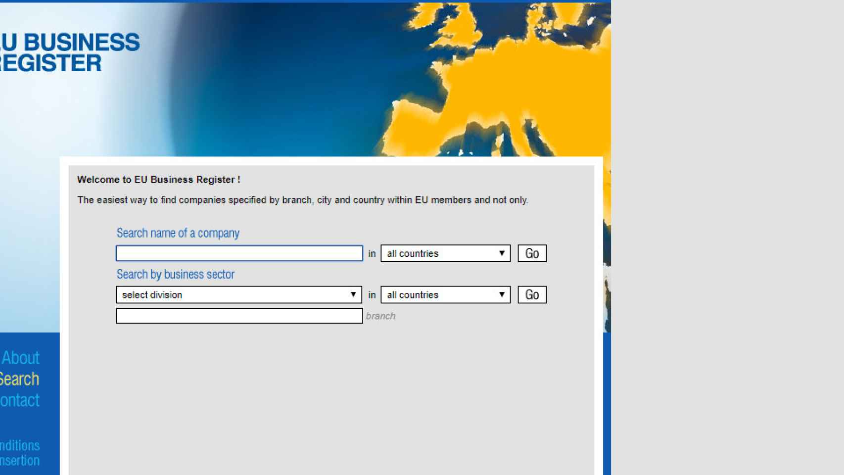 El fraude de EU Business Register, plasmado en su web / CG