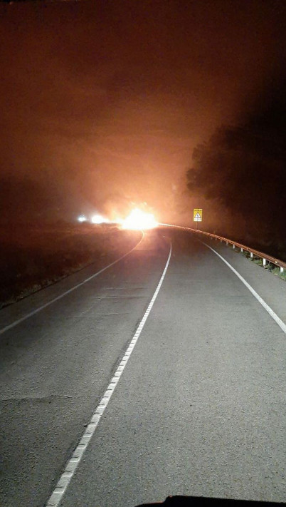Incendio en la C-66 desde lejos / ANONYMOUS CATALONIA