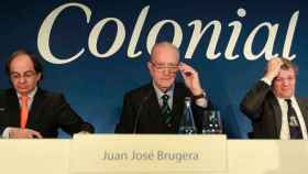 Pere Viñolas, consejero delegado de Colonial; Juan José Brugera, presidente; y Francisco Palà, miembro del consejo de administración.