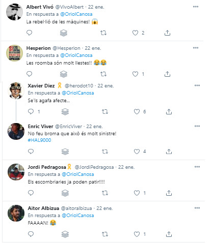 Reacciones a la Roomba que barre las aceras de Barcelona / TWITTER