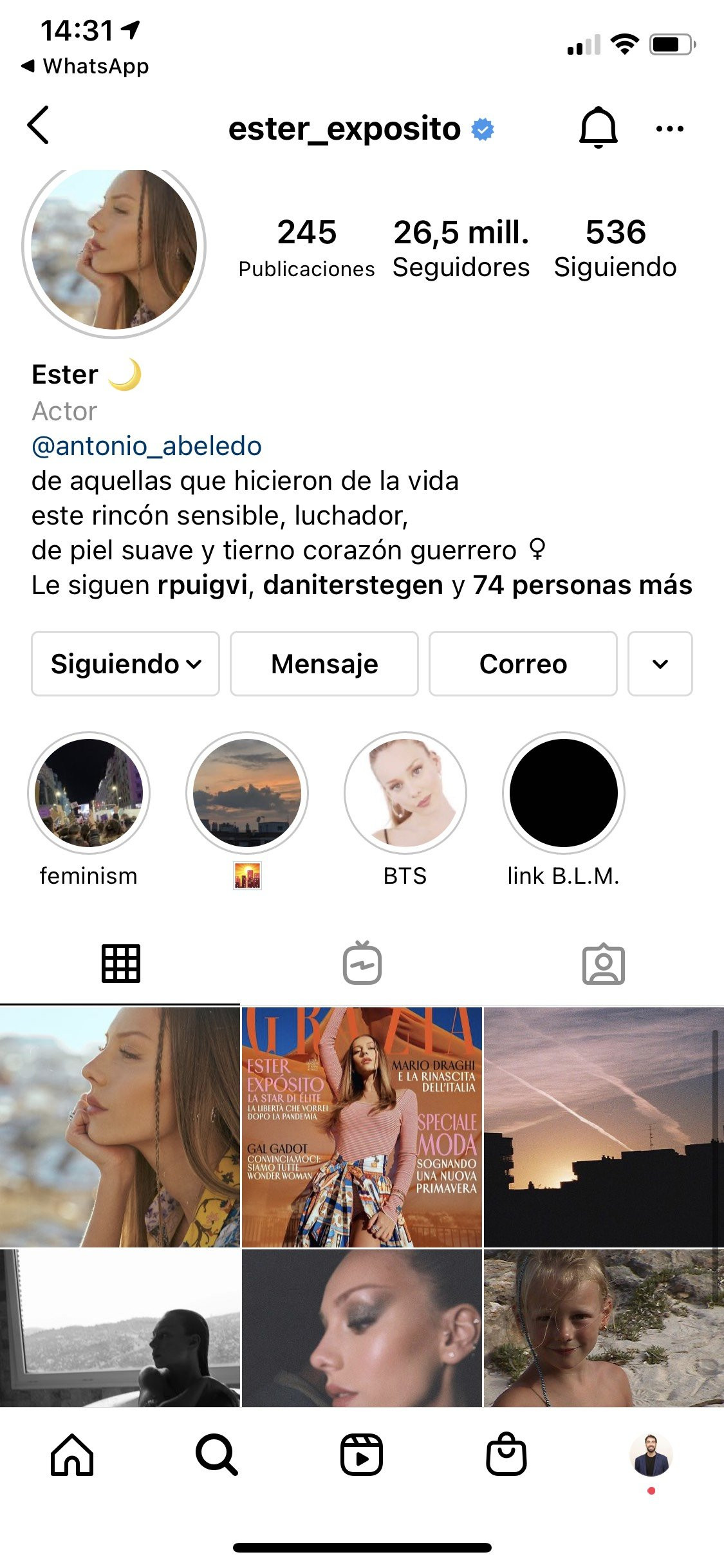 Ester Expósito Instagram