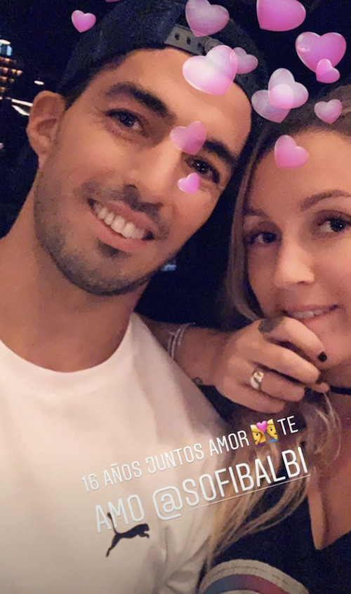 La foto de Luis Suárez y Sofia Balbi por su aniversario / Instagram