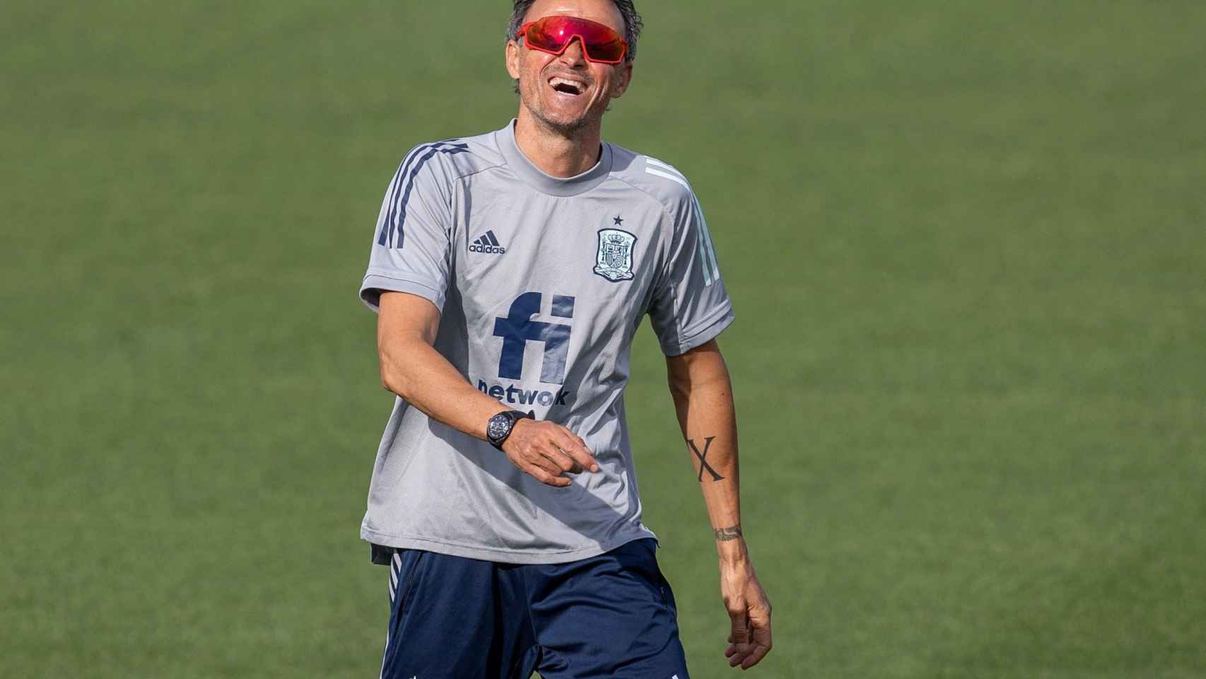 Luis Enrique, en un entrenamiento previo a la semifinal contra Italia de la Eurocopa / EFE