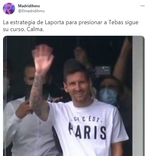 Tuit sobre la llegada de Messi al aeropuerto de París / Redes