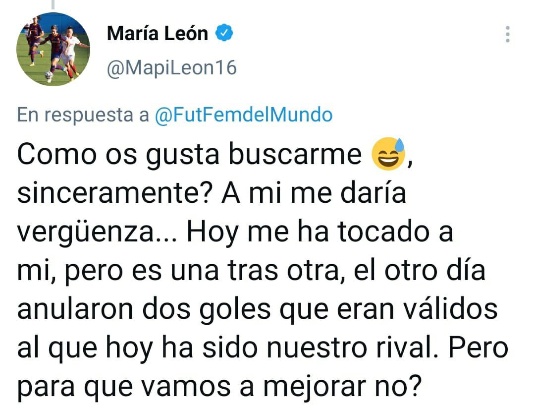 El tweet por el que la RFEF ha sancionado a Mapi León / REDES