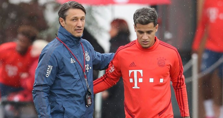Kovac y Coutinho durante un entrenamiento del Bayern de Múnich / EFE