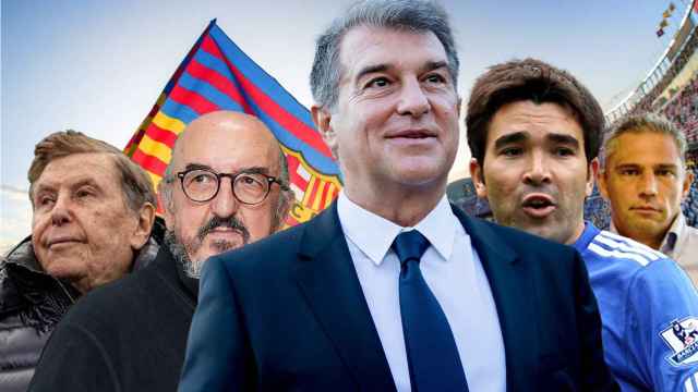 Pini Zahavi, Jaume Roures, Joan Laporta, Deco y Raúl Verdú / FOTOMONTAJE