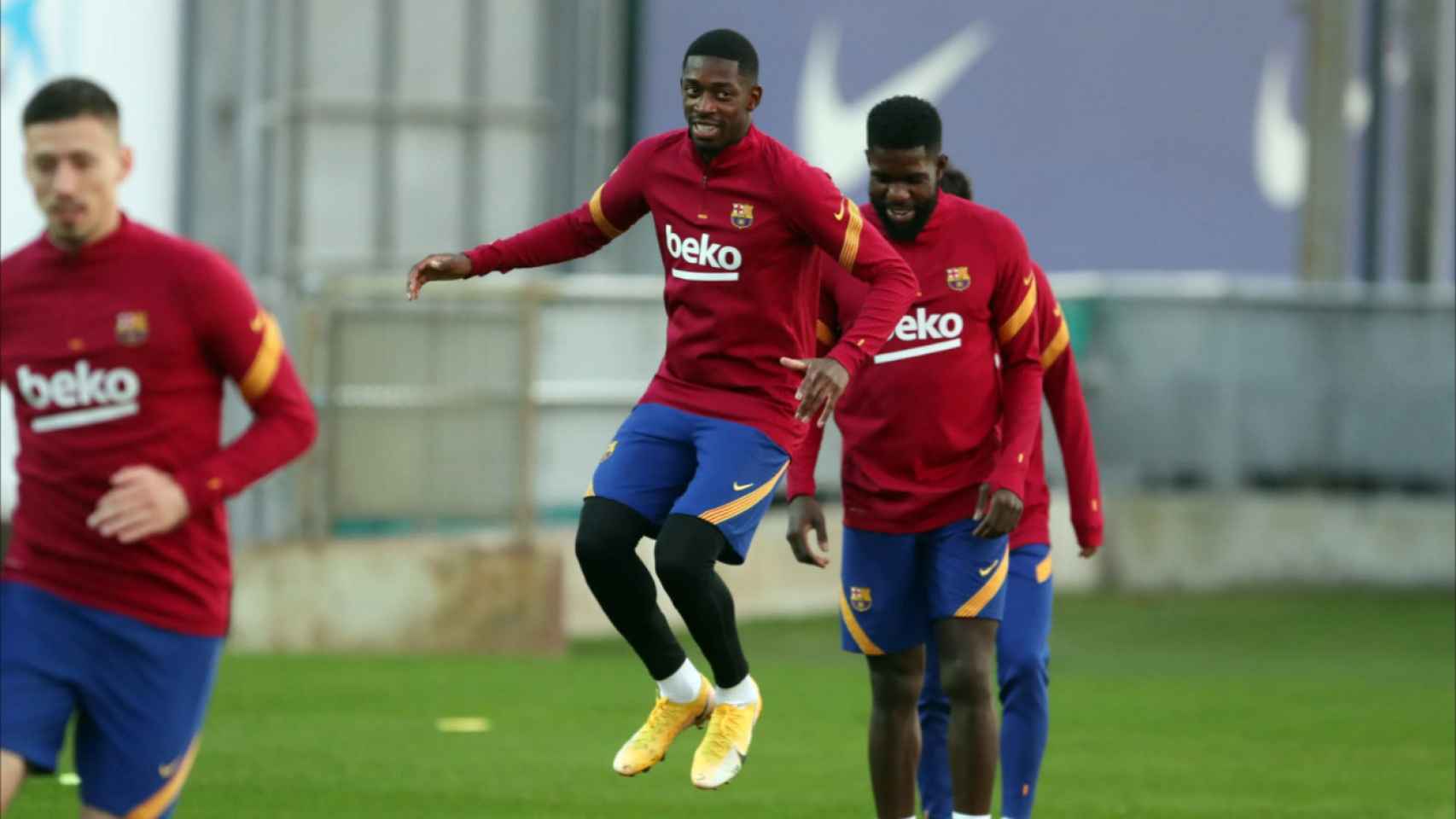 Ousmane Dembelé en un entrenamiento del Barça / FCB