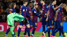 Los jugadores del Barça, celebrando un gol contra el Leganés | EFE