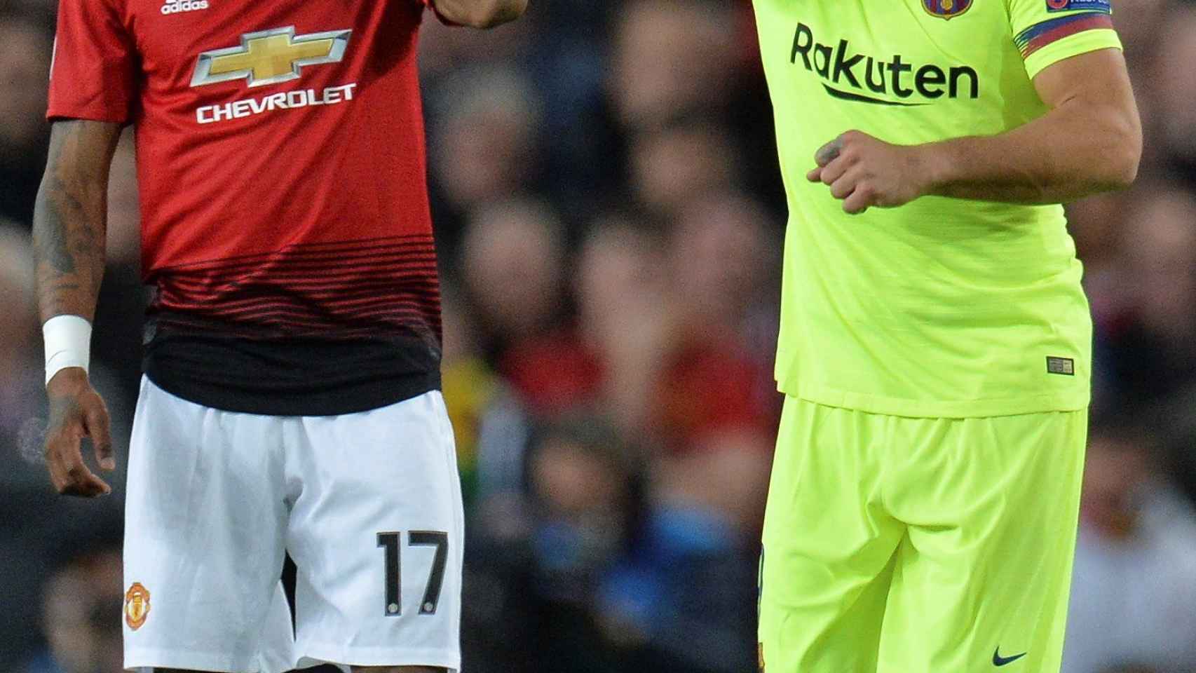 Luis Suárez celebra el primer gol ante el Manchester United / EFE