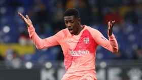 Ousmane Dembelé lamenta una ocasión fallada con el FC Barcelona / EFE
